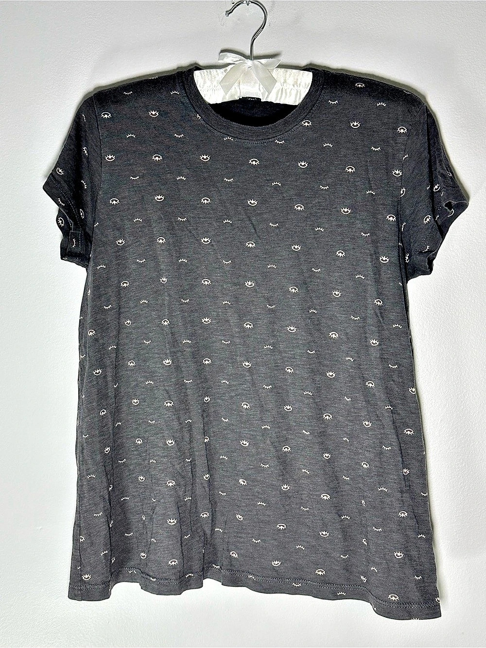 Marine Layer Eye Swing Short Sleeve Tee in Gray/Light Pink Size Sma